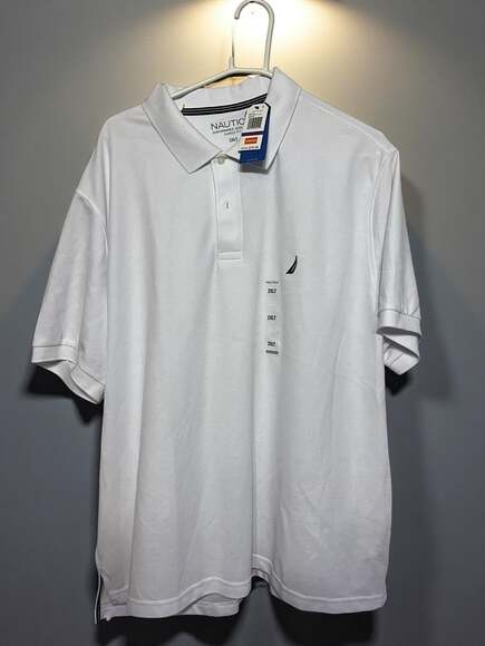 Nautica Men's Classic Fit Deck Performance White Polo Shirt - Picture 1 of 1
